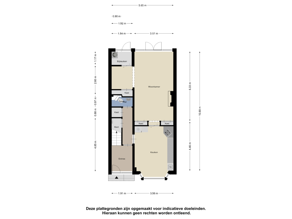 Bekijk plattegrond van Begane Grond van Prins Hendrikstraat 206