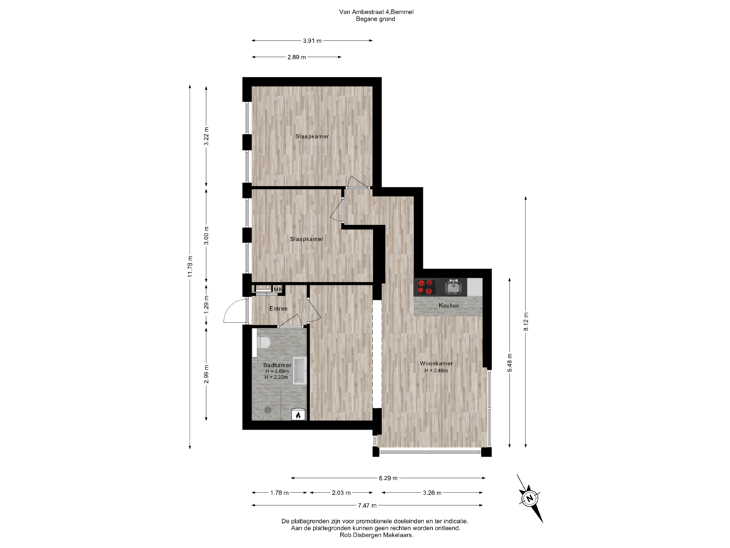 Bekijk plattegrond van Begane grond van van Ambestraat 4