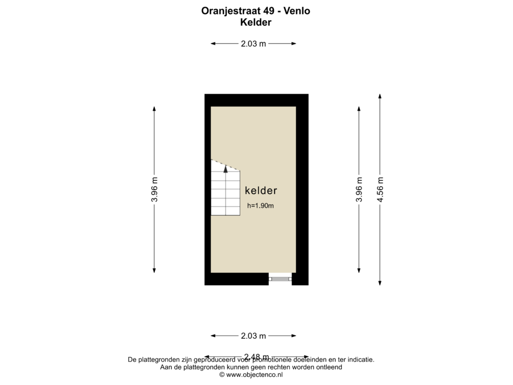 Bekijk plattegrond van Kelder van Oranjestraat 49