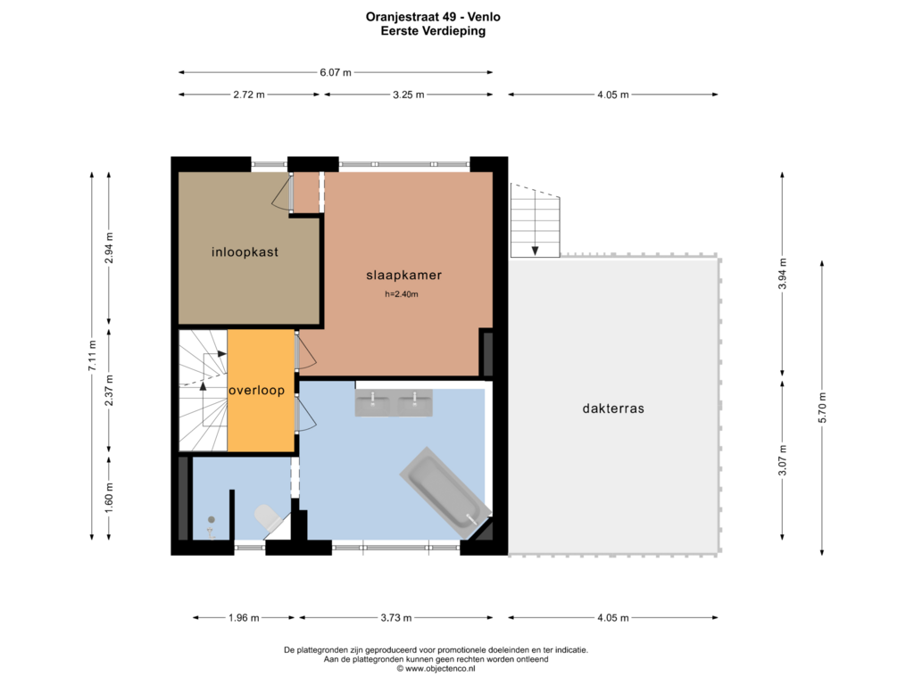 Bekijk plattegrond van Eerste Verdieping van Oranjestraat 49