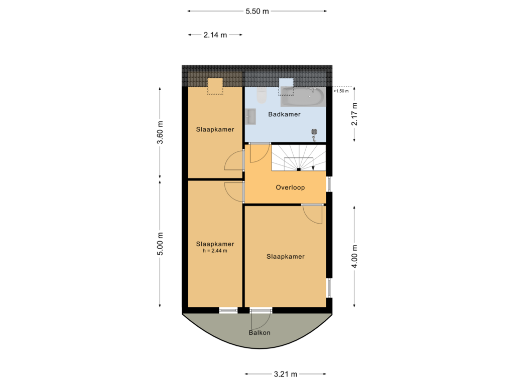 View floorplan of Eerste verdieping of Sleg 6