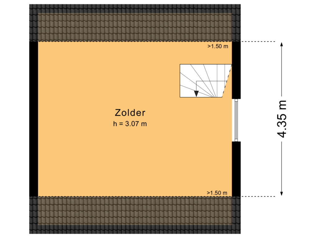 View floorplan of Zolder of Sleg 6