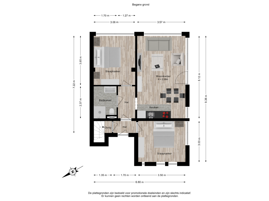 Bekijk plattegrond van Begane grond van van Ambestraat 4-A