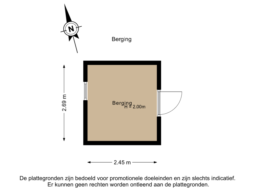 View floorplan of Berging of Gabriëlstraat 57-2