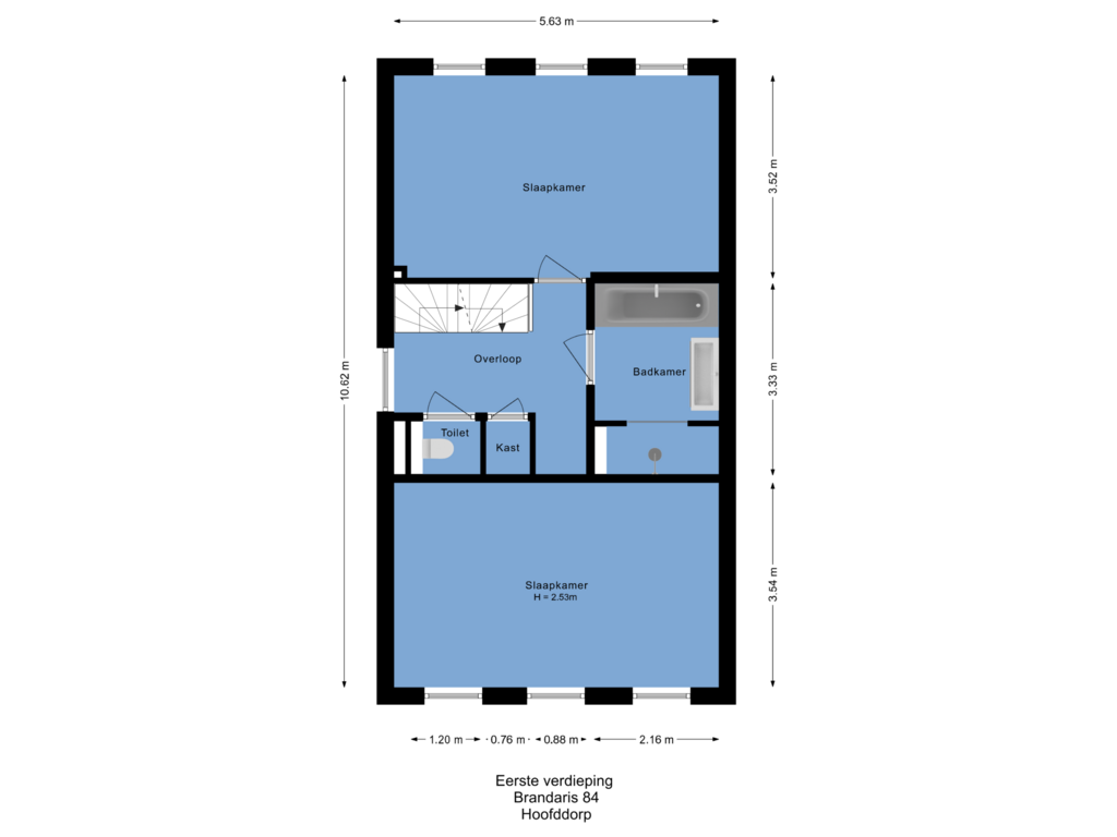 Bekijk plattegrond van Eerste verdieping van Brandaris 84