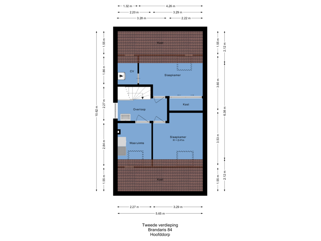 Bekijk plattegrond van Tweede verdieping van Brandaris 84