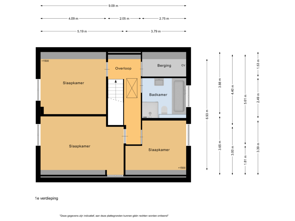 Bekijk plattegrond van 1e verdieping van Nauerna 47