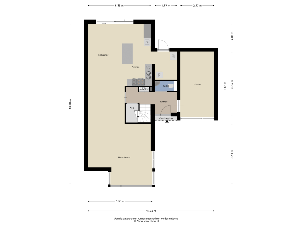 Bekijk plattegrond van Begane Grond van Schonewal 14