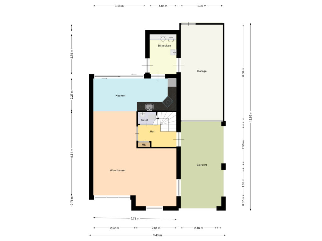 Bekijk plattegrond van Begane grond van Zicht 18