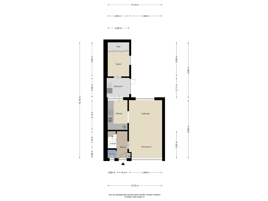 View floorplan of Begane Grond of Ambachtsstraat 27