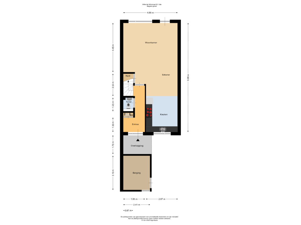 Bekijk plattegrond van Begane grond van Witte de Withstraat 63