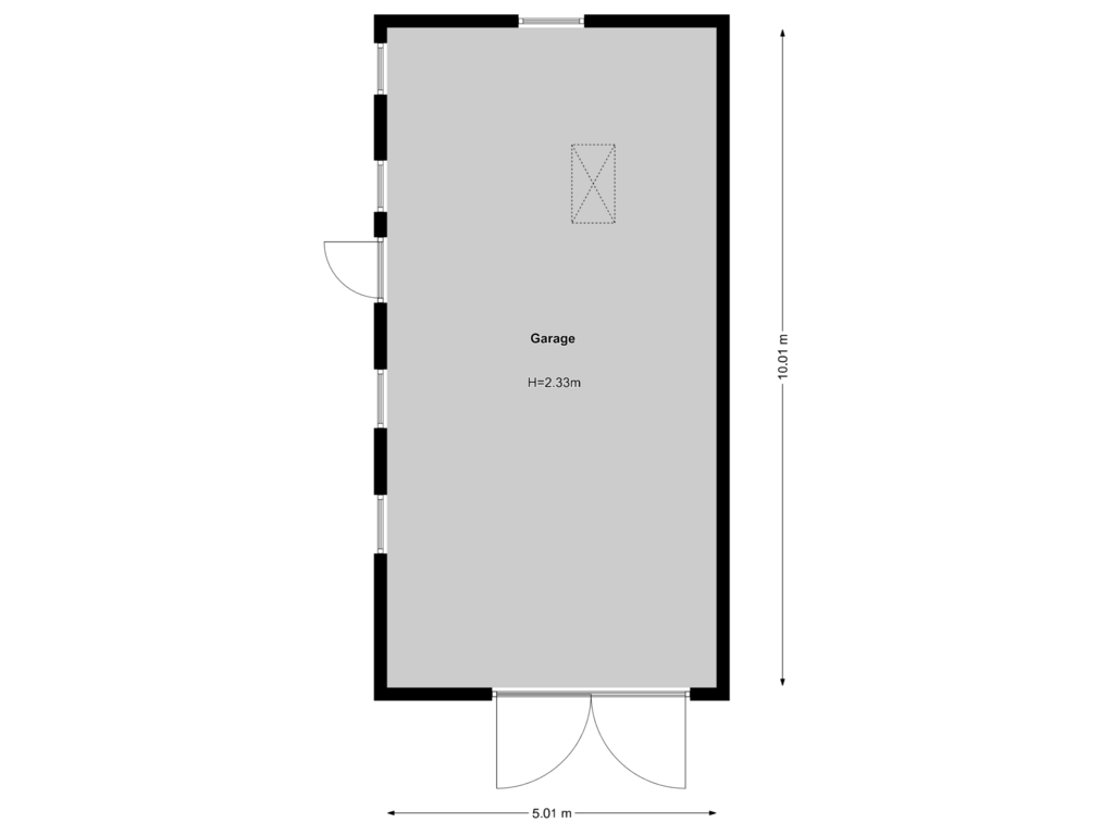 View floorplan of Garage of Zevenhuizerstraat 61