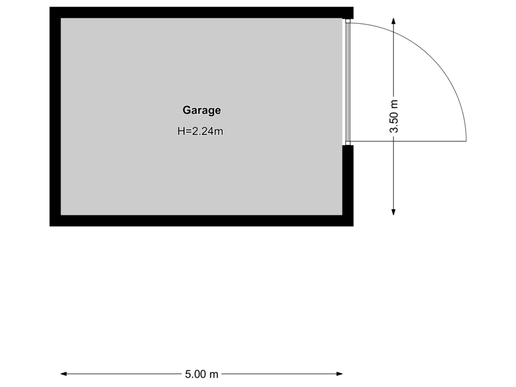 View floorplan of Garage of Zevenhuizerstraat 61