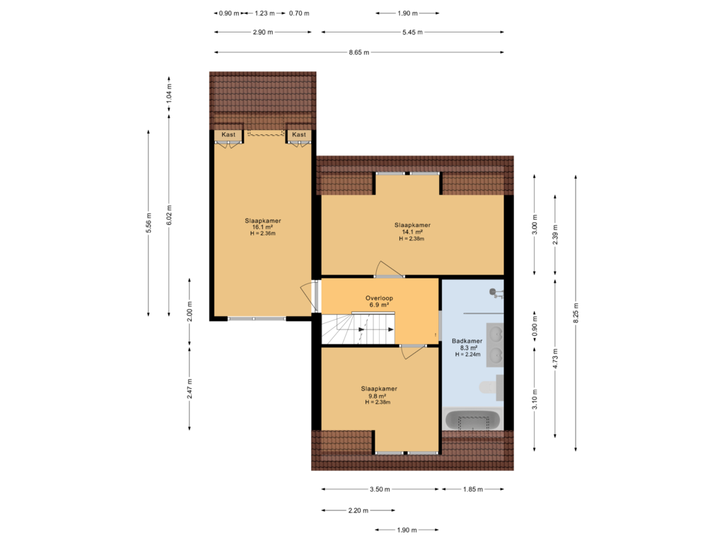 Bekijk plattegrond van 1e verdieping van Melkemastate 46