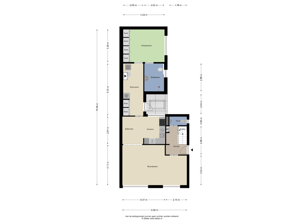 Bekijk plattegrond van Begane grond van Adriaan van Ostadestraat 18