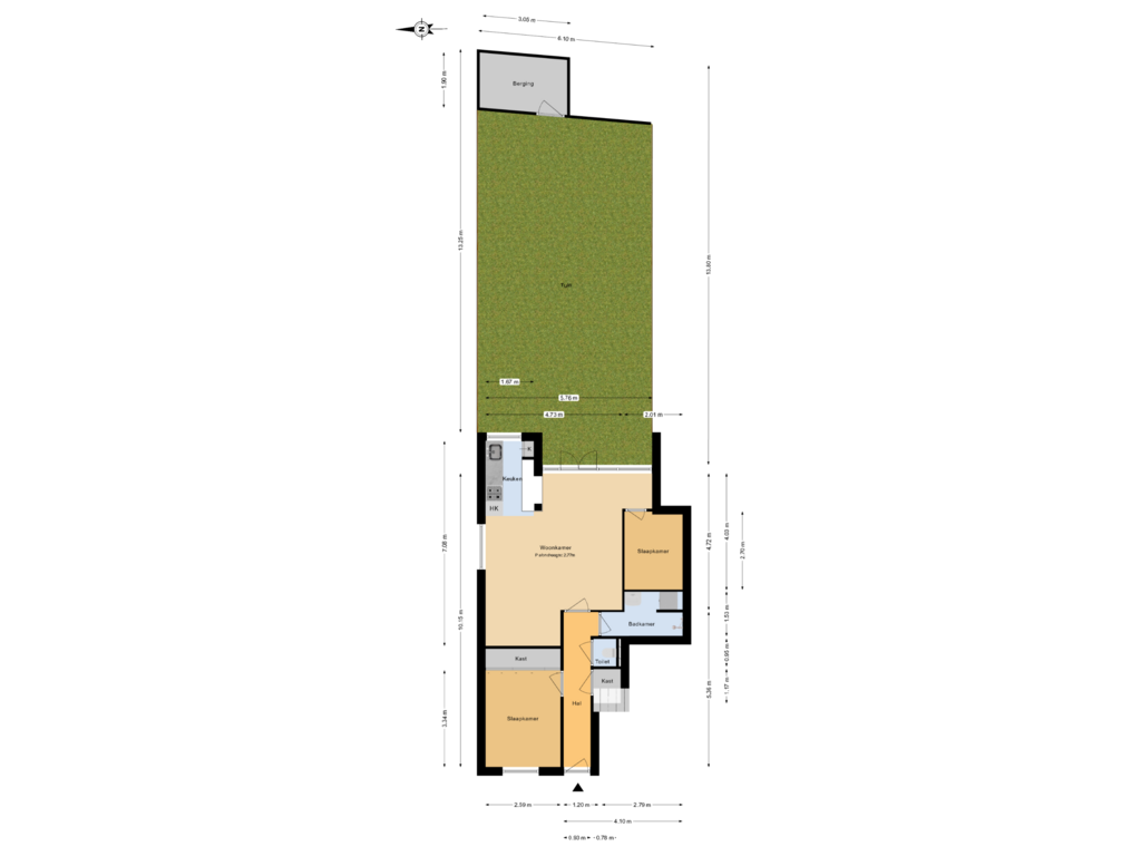 Bekijk plattegrond van Begane grond tuin van Richard Holstraat 41