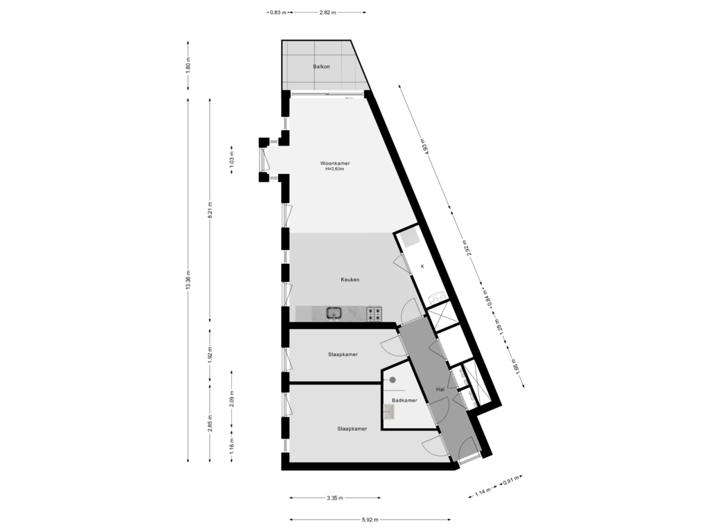 Bekijk plattegrond van 2e Verdieping van Bergweg 106-A