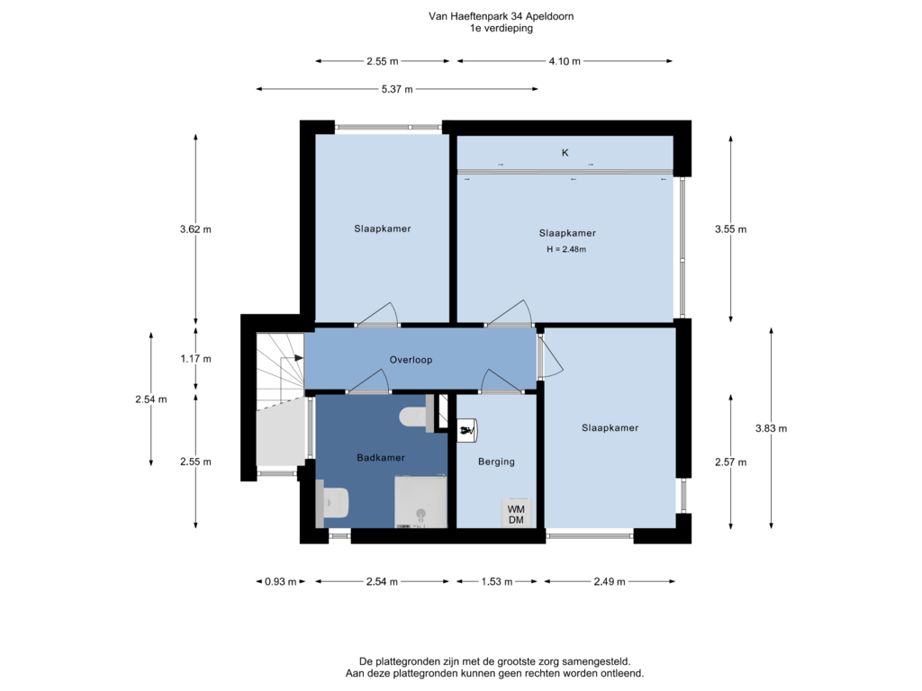 Bekijk plattegrond van 1e verdieping van Van Haeftenpark 34