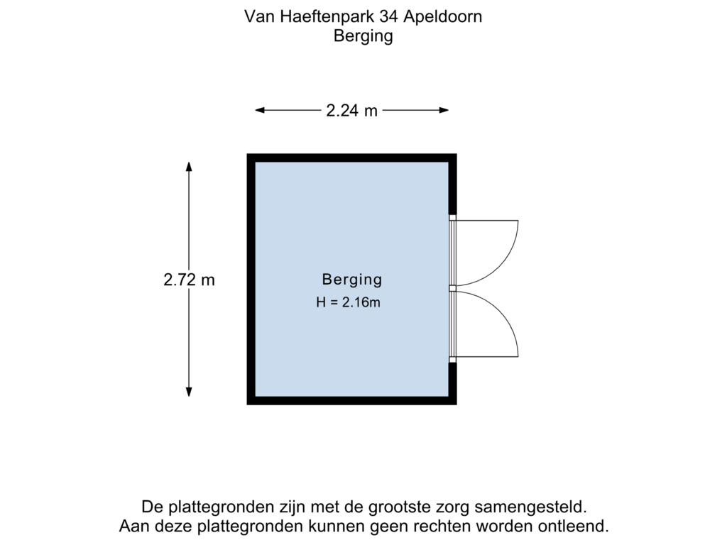 Bekijk plattegrond van Berging van Van Haeftenpark 34