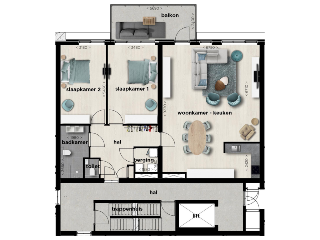 Bekijk plattegrond van Appartement van Oostelijk Bolwerk 15-F