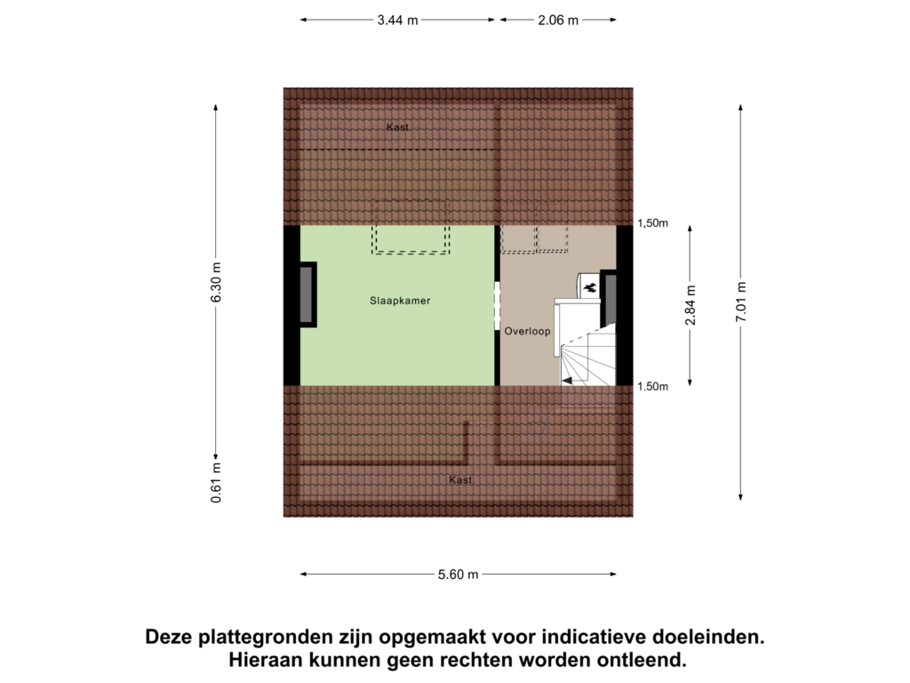 View floorplan of Tweede verdieping of Janssensstraat 14