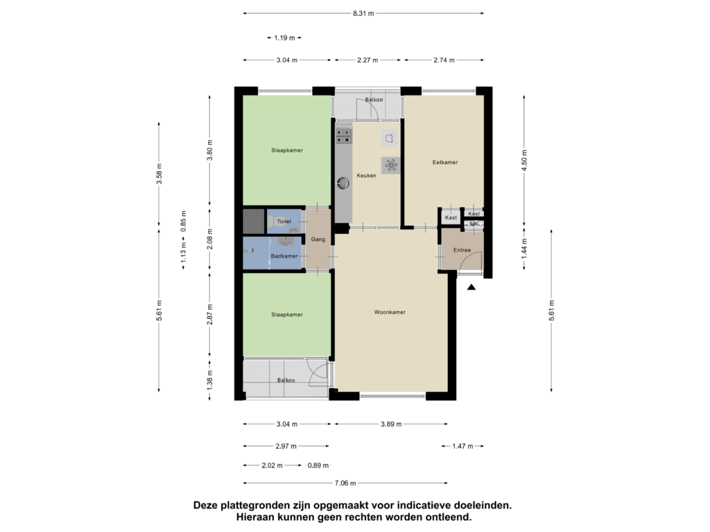 View floorplan of Appartement of Pieter Boddaertstraat 44