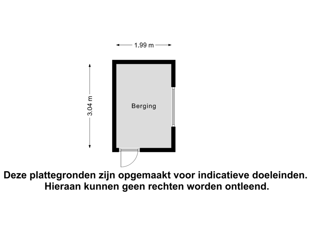 View floorplan of Berging of Pieter Boddaertstraat 44