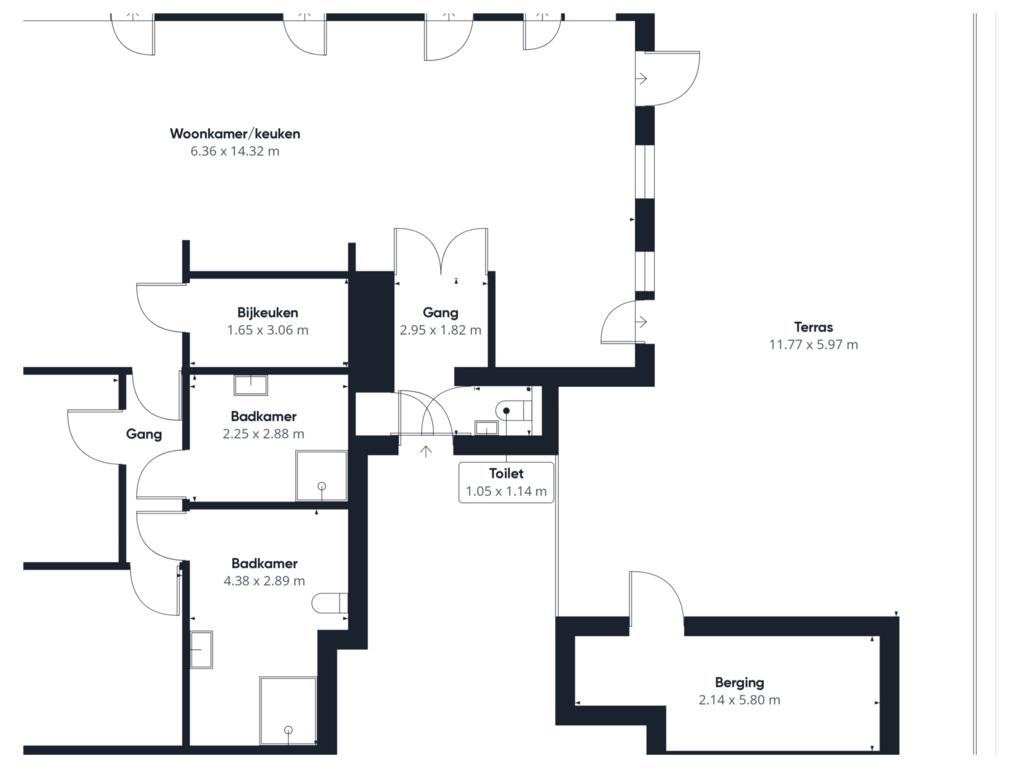 View floorplan of Appartement of Oostelijk Bolwerk 17-E