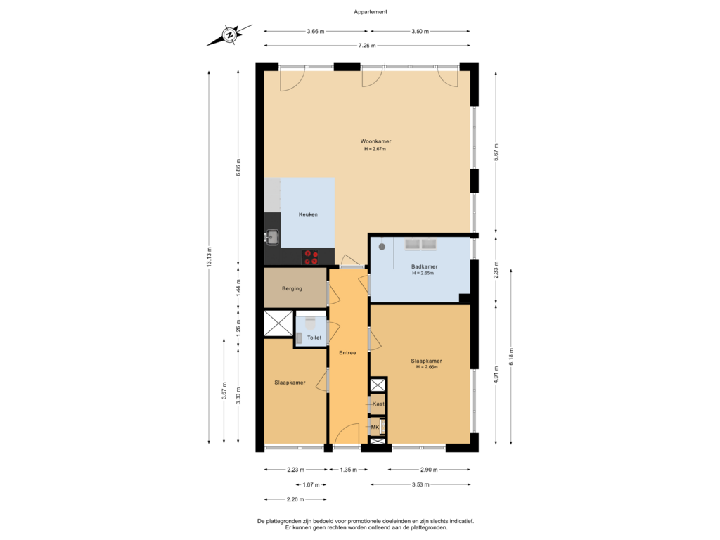 Bekijk plattegrond van Appartement van Dokstraat 417