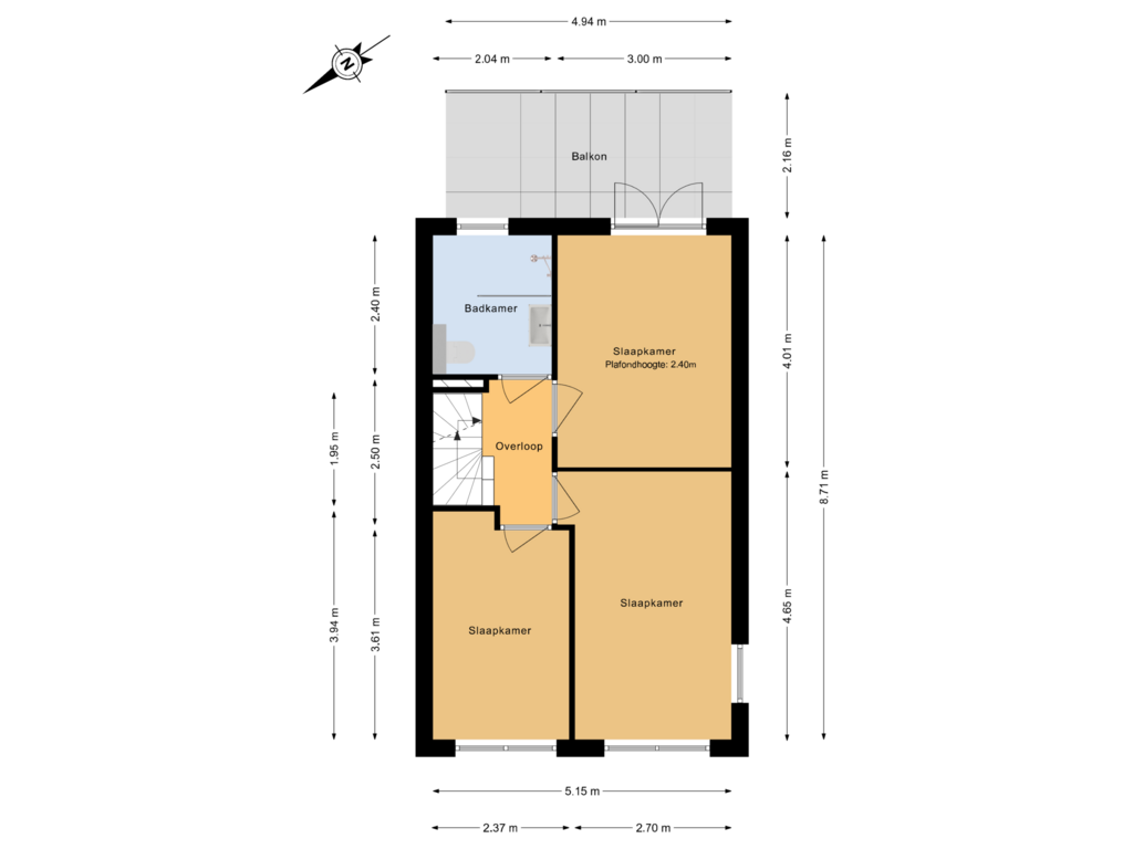 Bekijk plattegrond van 1e verdieping van Blauwe Reiger 1