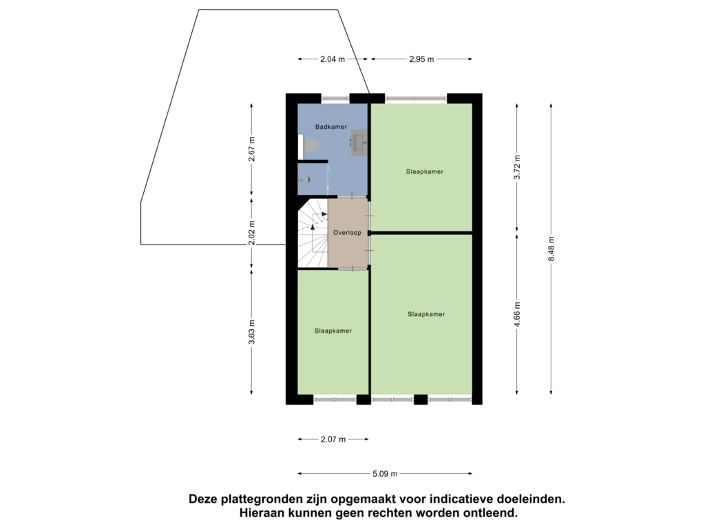 Bekijk plattegrond van Eerste Verdieping van Van Mirlaerstraat 1