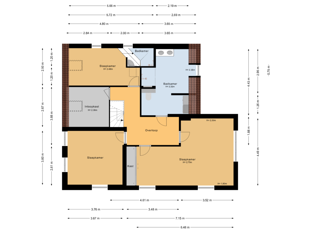 Bekijk plattegrond van 1e verdieping van Burg Letteweg 31