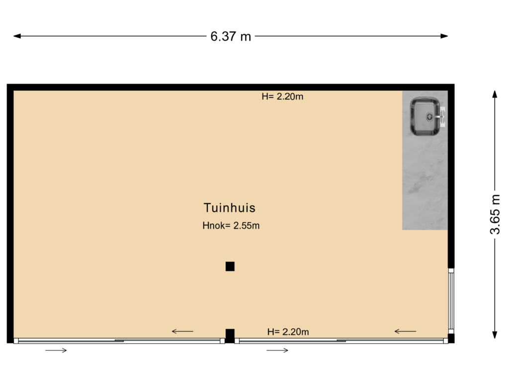 Bekijk plattegrond van Tuinhuis van Burg Letteweg 31