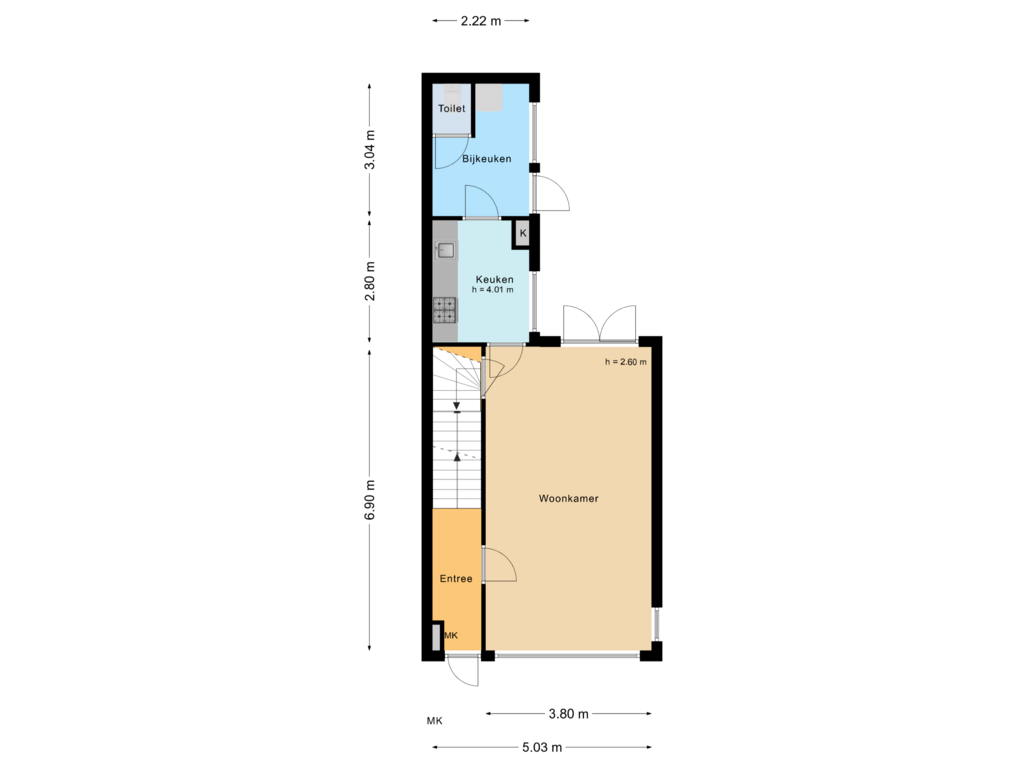 View floorplan of Begane grond of Kerkstraat 33