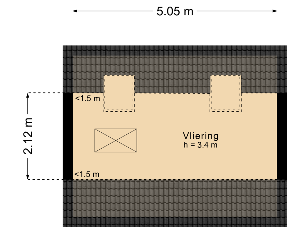 View floorplan of Tweede verdieping of Kerkstraat 33