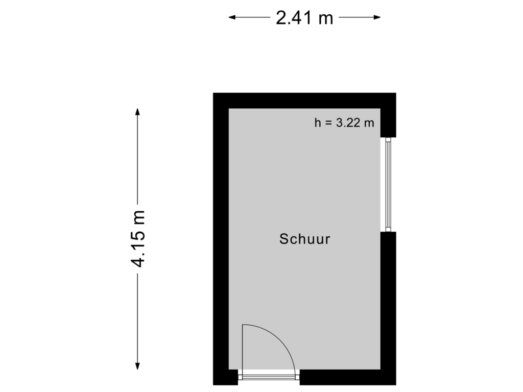 View floorplan of Schuur of Kerkstraat 33