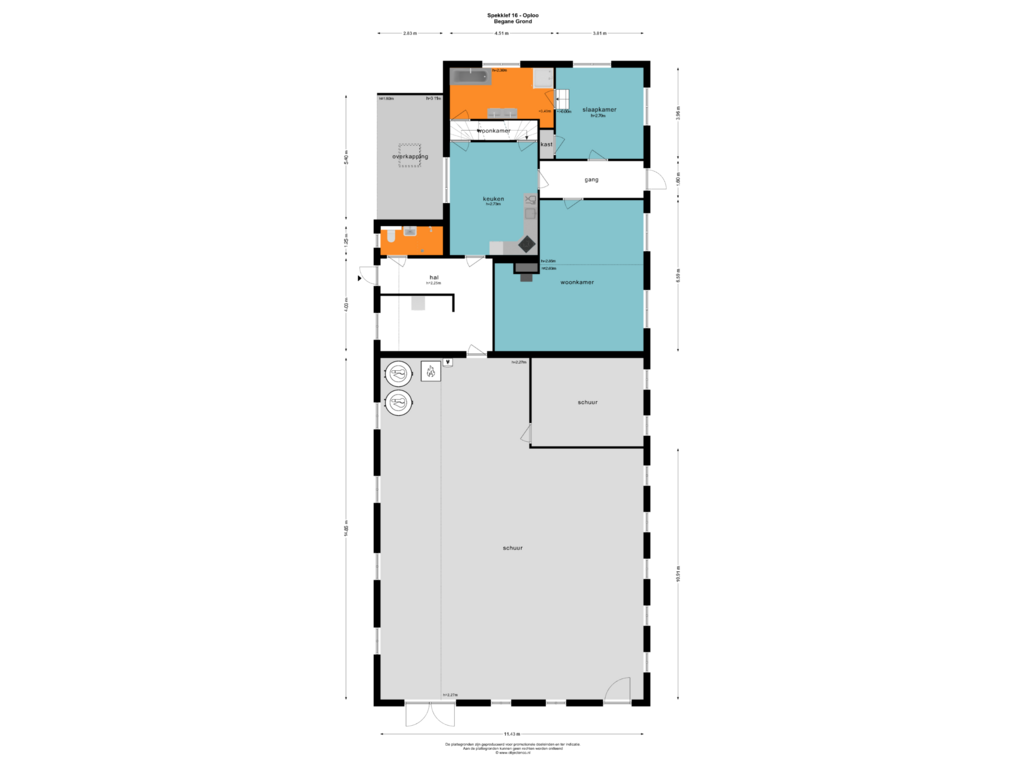 View floorplan of BEGANE GROND of Spekklef 16