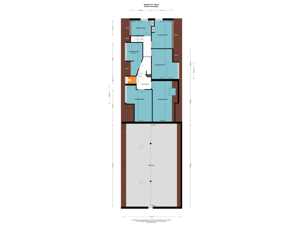 View floorplan of EERSTE VERDIEPING of Spekklef 16