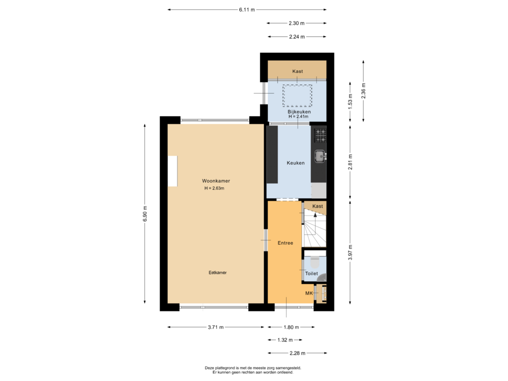 View floorplan of Begane grond of Diependorst 65