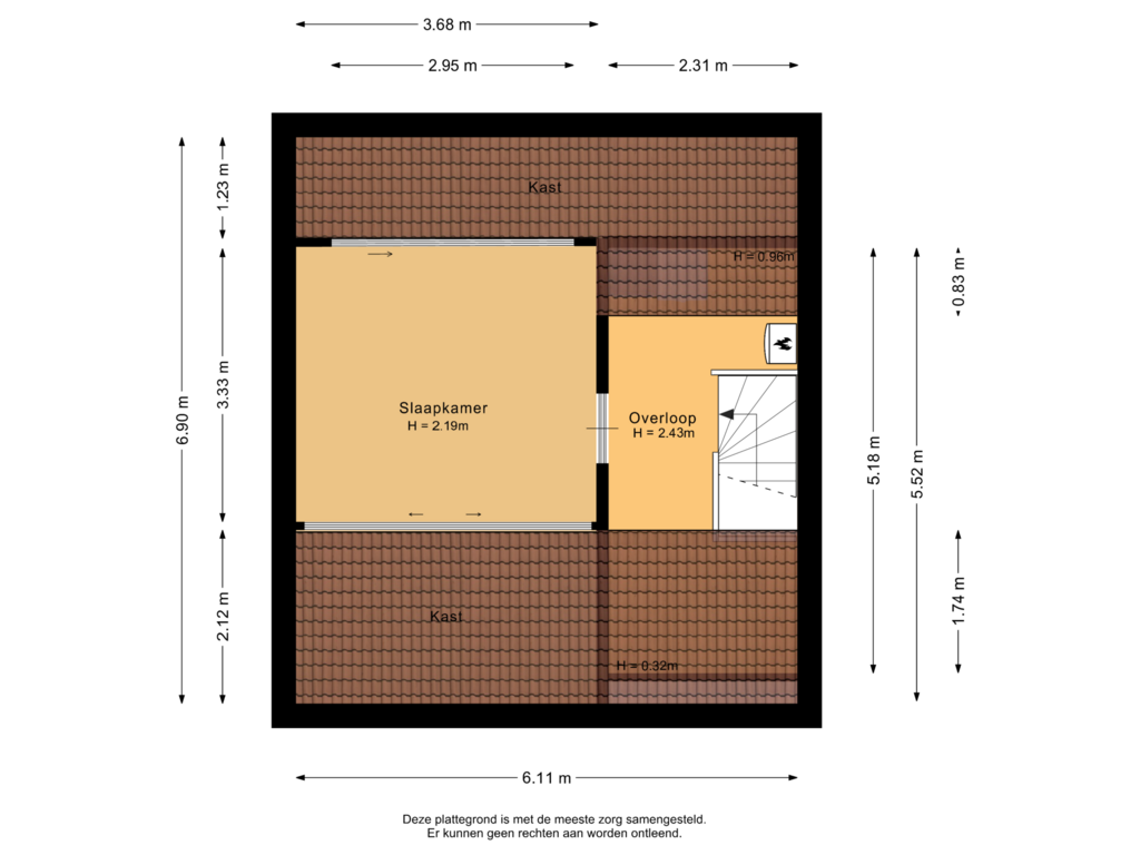 View floorplan of Tweede verdieping of Diependorst 65