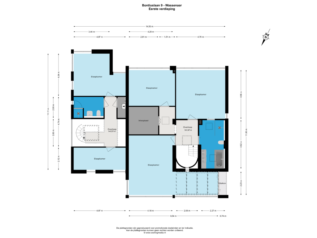 Bekijk plattegrond van Eerste verdieping van Bontiuslaan 9