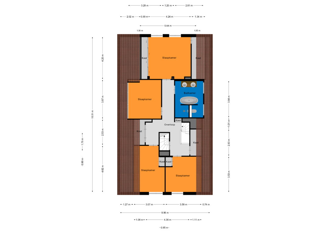 View floorplan of Eerste Verdieping of Achterstraat 64