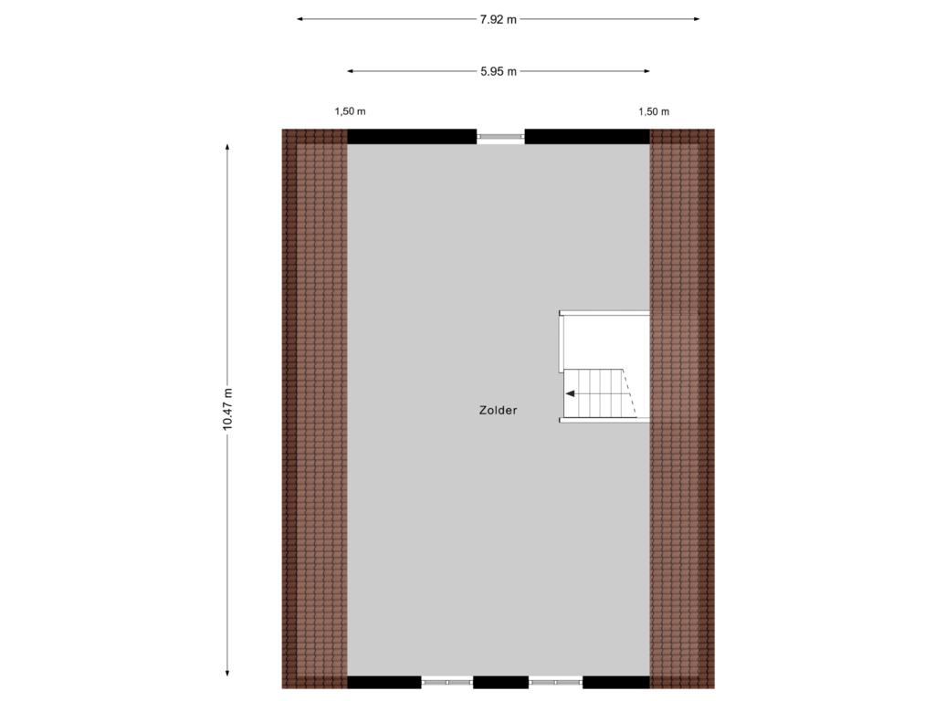 View floorplan of Garage Zolder of Achterstraat 64