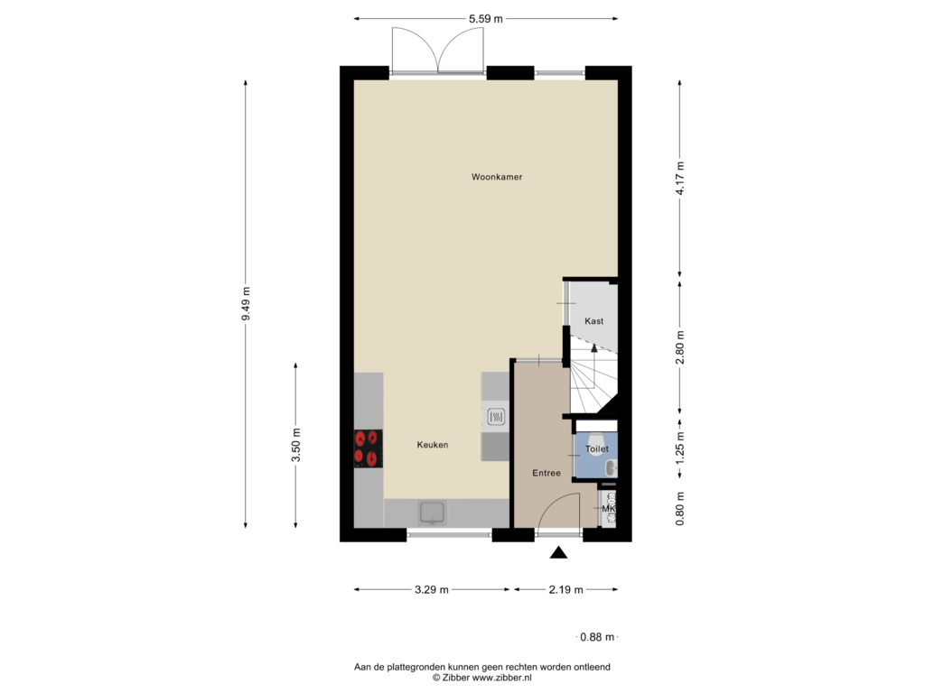 Bekijk plattegrond van Begane grond van De Akker 4