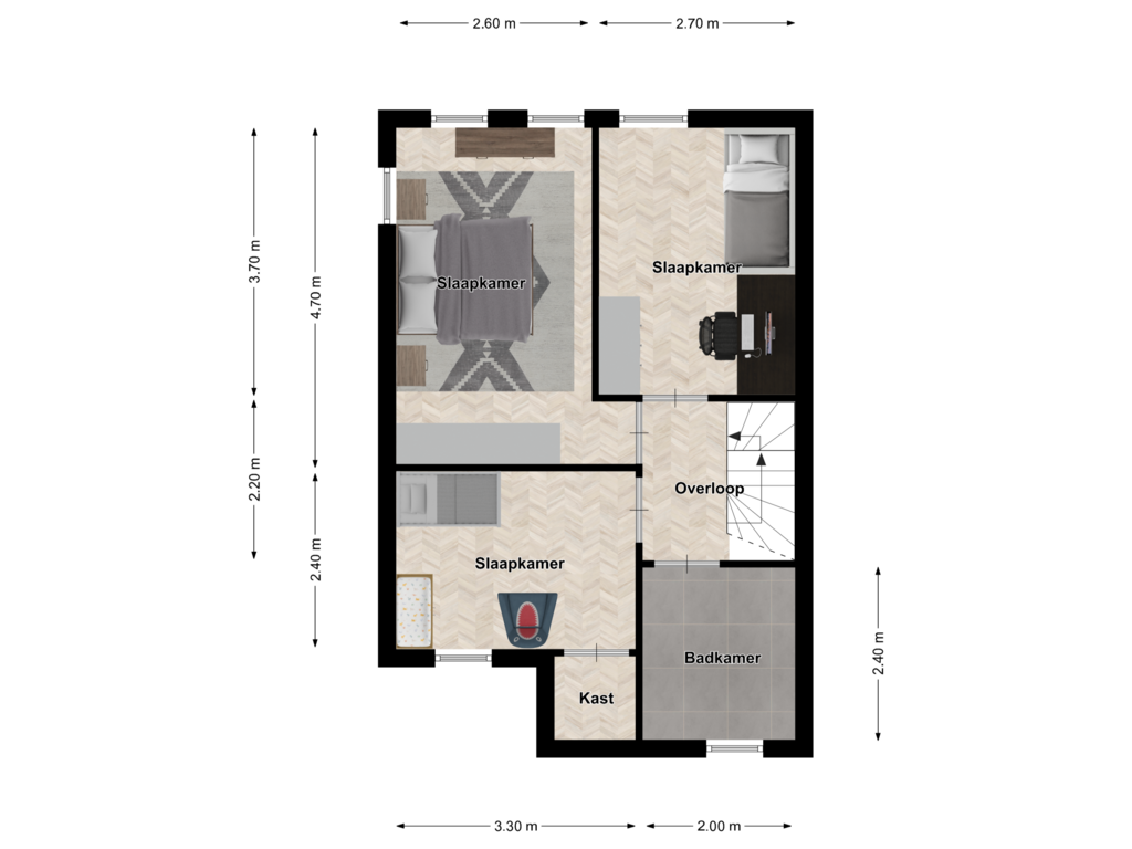 View floorplan of Eerste verdieping of Framaheerd 22