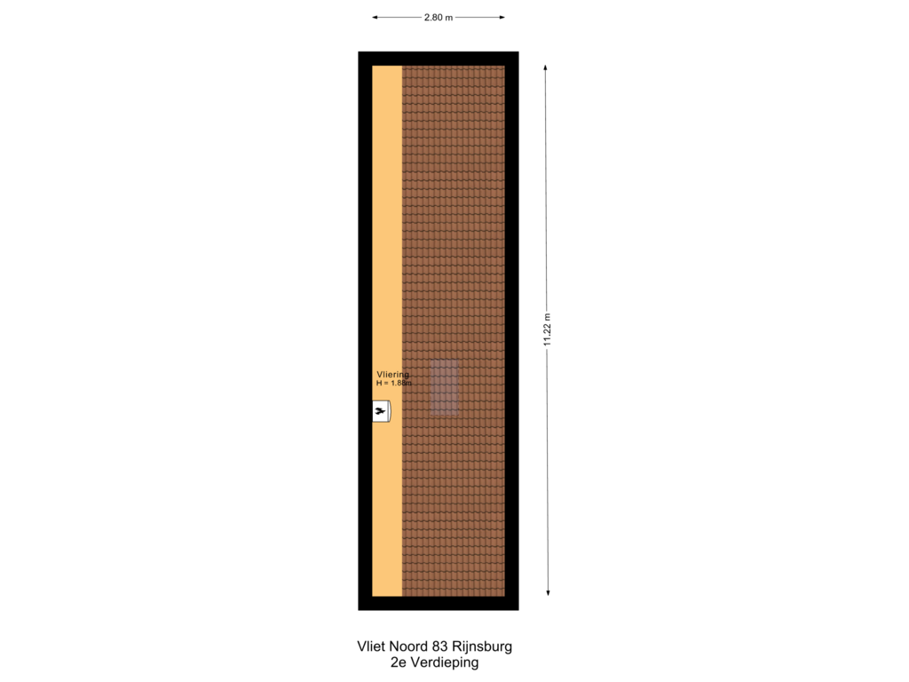 View floorplan of 2e Verdiepig of Vliet Noordzijde 83