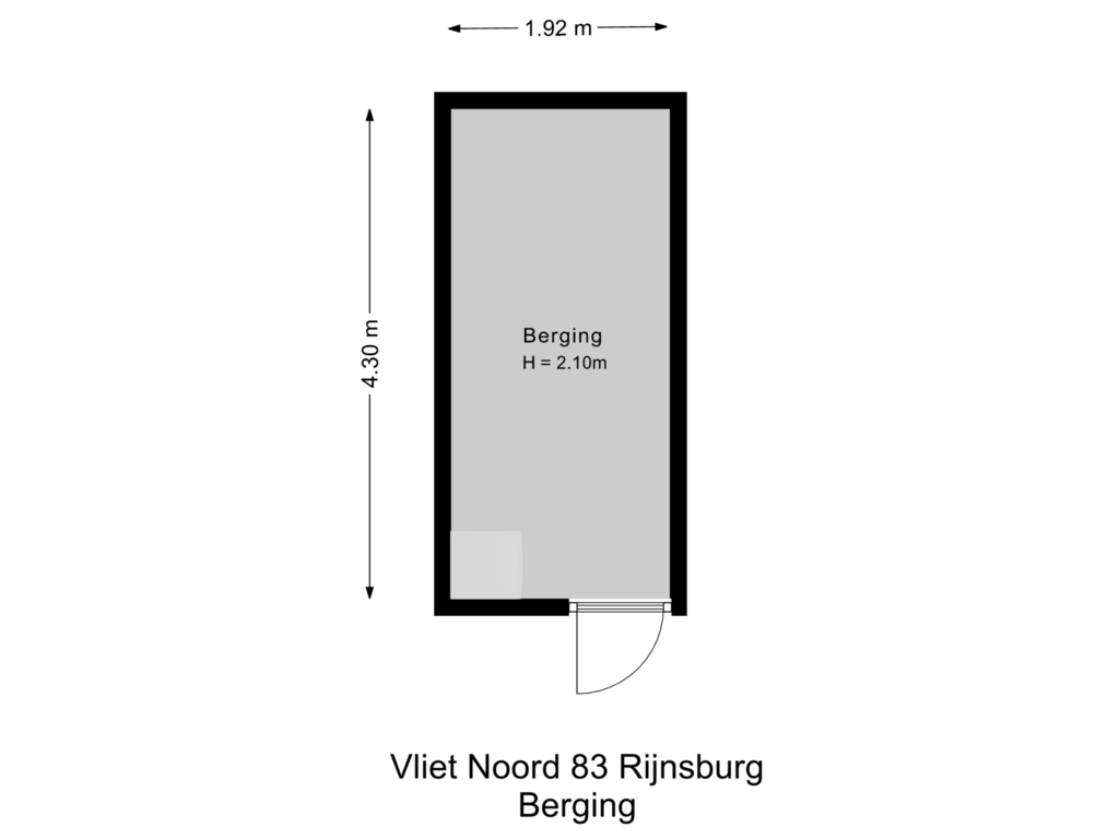 View floorplan of Berging of Vliet Noordzijde 83