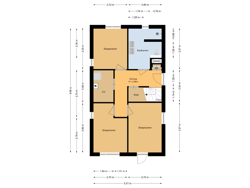 View floorplan of Begane grond of Onderlangs 27