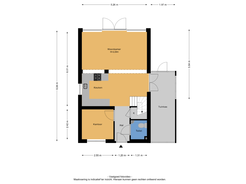 View floorplan of Begane grond of Kloosterpad 12