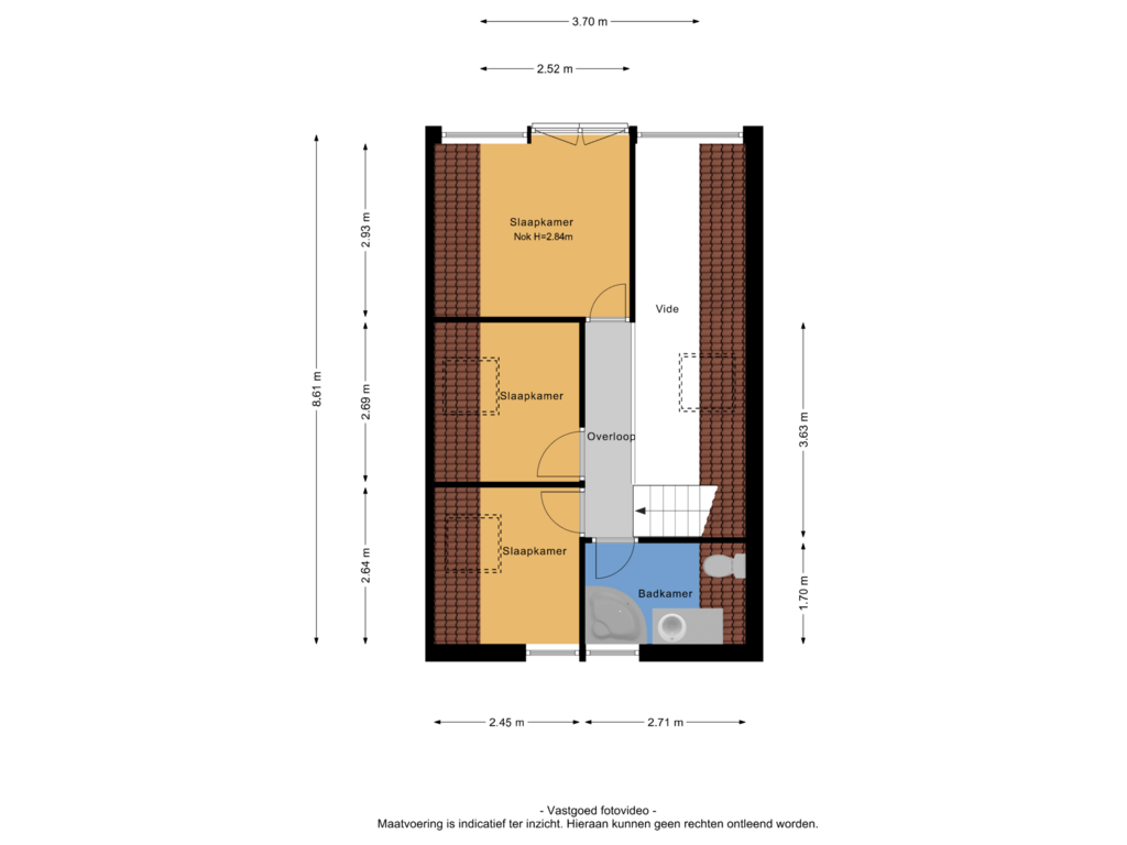 View floorplan of 1e verdieping of Kloosterpad 12